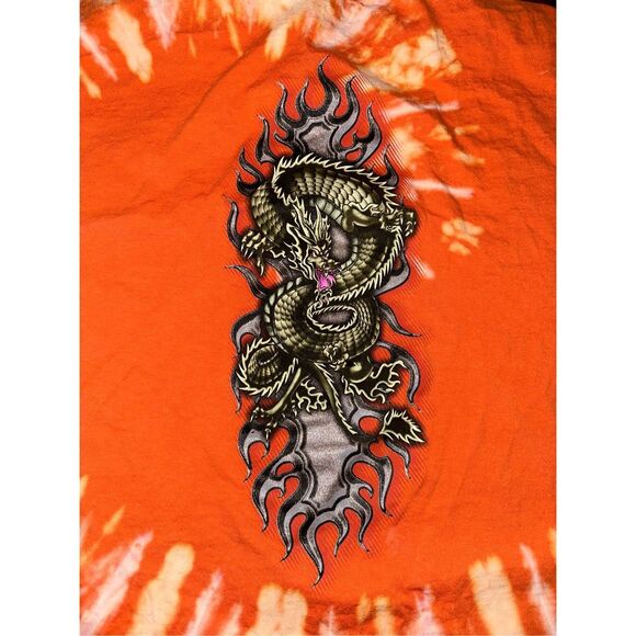 Vintage No Boundaries Tribal Dragon Bleached Tee - Picture 6 of 7